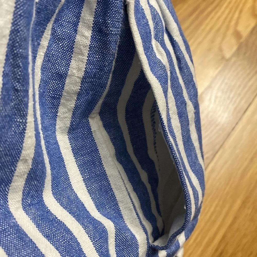 J. Crew Striped Linen Cotton Blend Skirt with Pockets Size 6